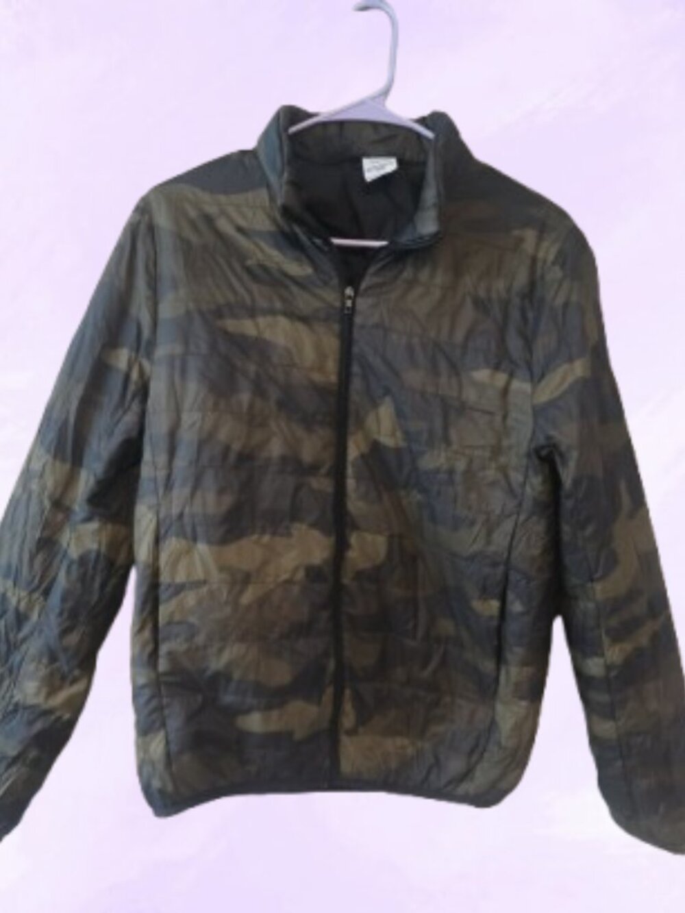 PINK Victoria's Secret camo camoflage puffer sweater jacket in army green size S